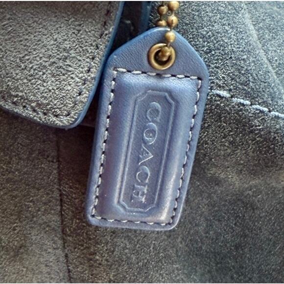 Vintage Coach Soho Fringe Blue Suede Large Hobo #4277 Shoulder Bag Y2K Rare - Picture 6 of 10